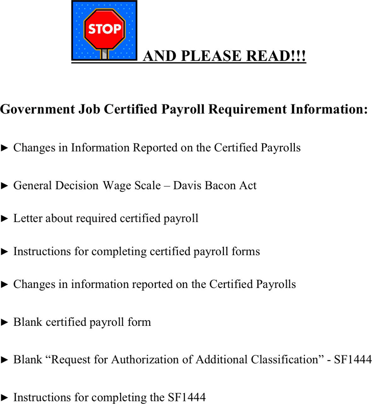 Virginia Government Job Certified Payroll Requirement