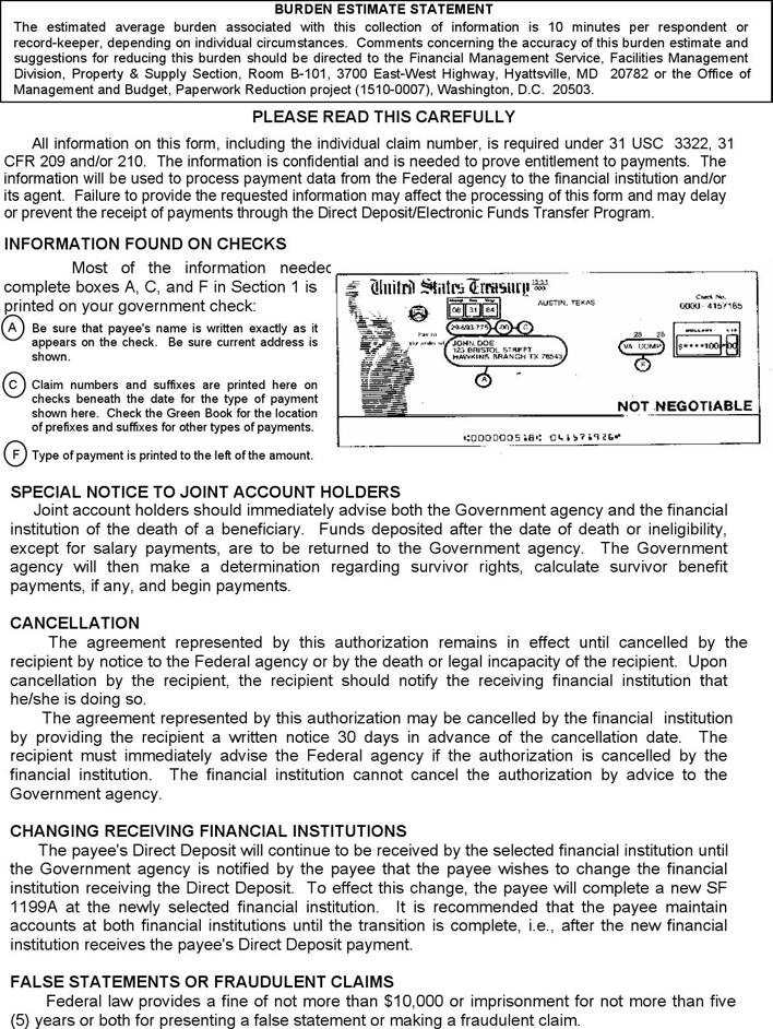 Washington Direct Deposit Form 2 Page 2