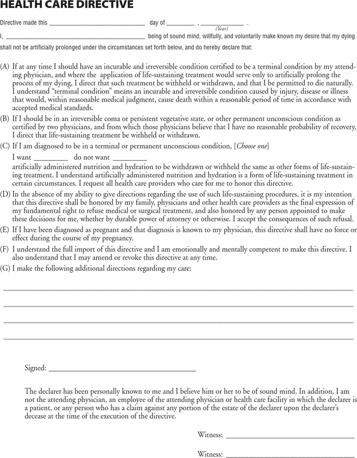 Washington Health Care Power of Attorney Form Page 3