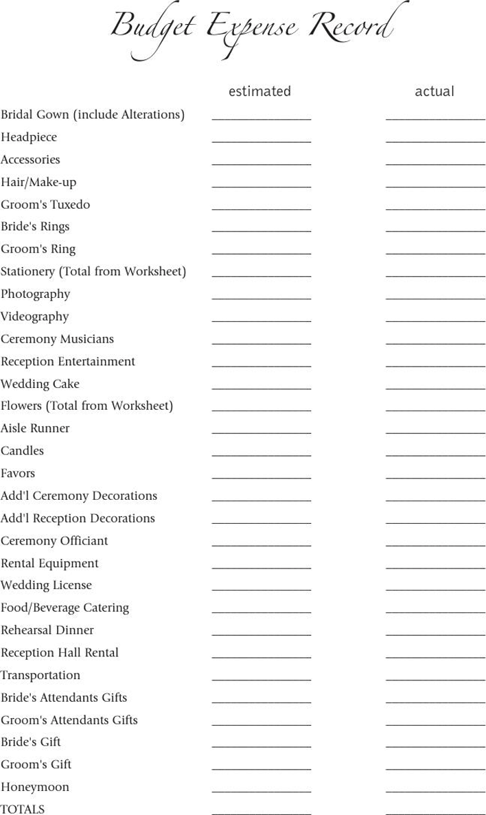 Wedding Planning Checklist Page 5