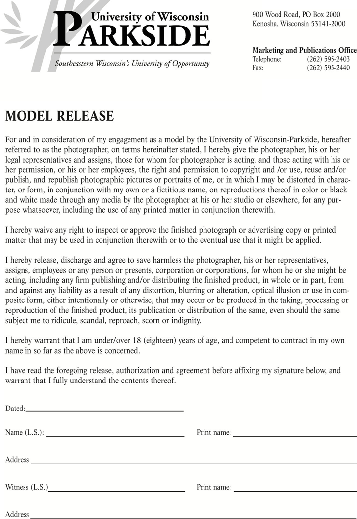 Wisconsin Model Release Form 4