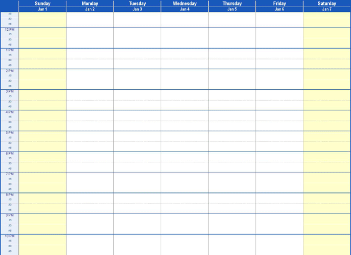 Work Schedule Template 2 Page 2